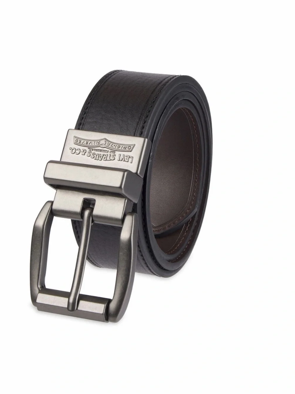 Levi's Men’s reversible Leather Belt with Gunmetal Buckle